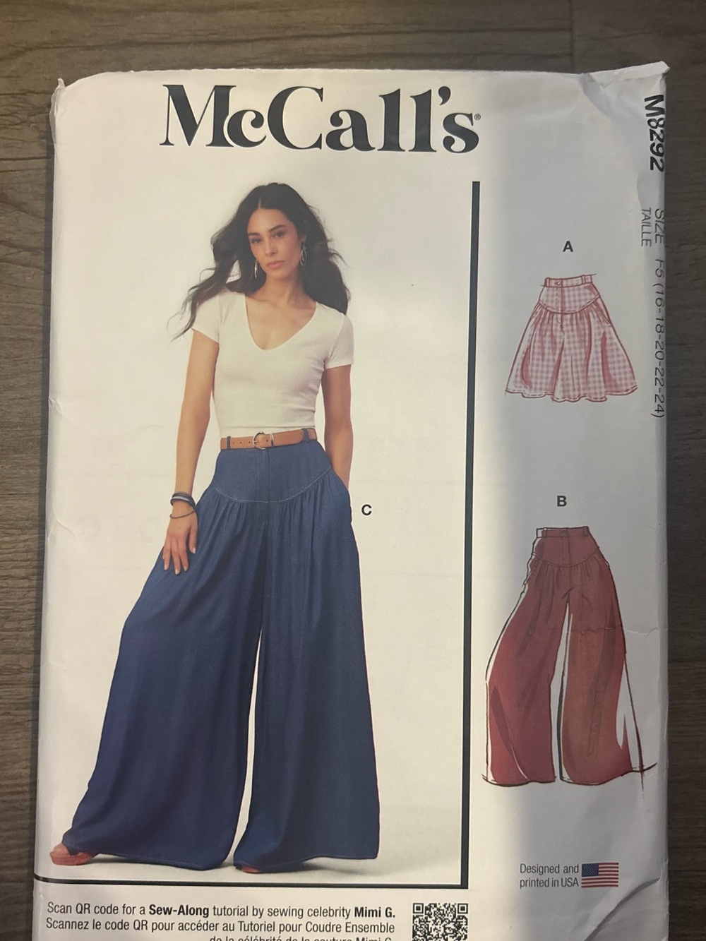 Women's Wide-Leg Palazzo Pants - DIY Sewing Pattern - Size 16-24